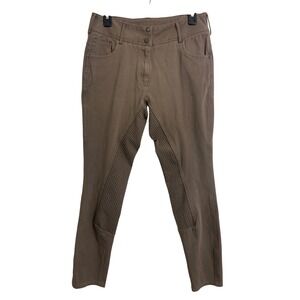 GR 32R Brown Full Seat Silicone Grip Equestrian Riding Breeches Pants